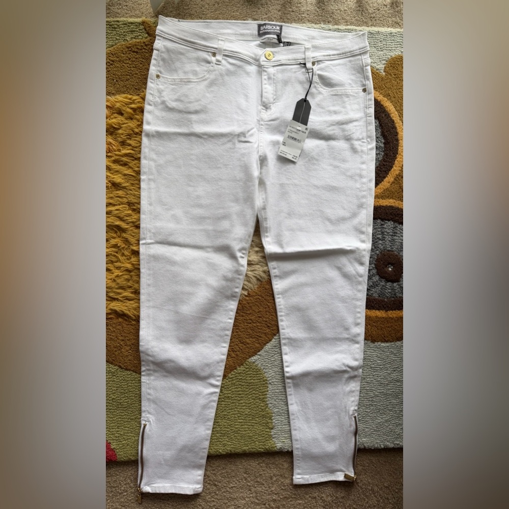 Barbour International White Ankle Jeans